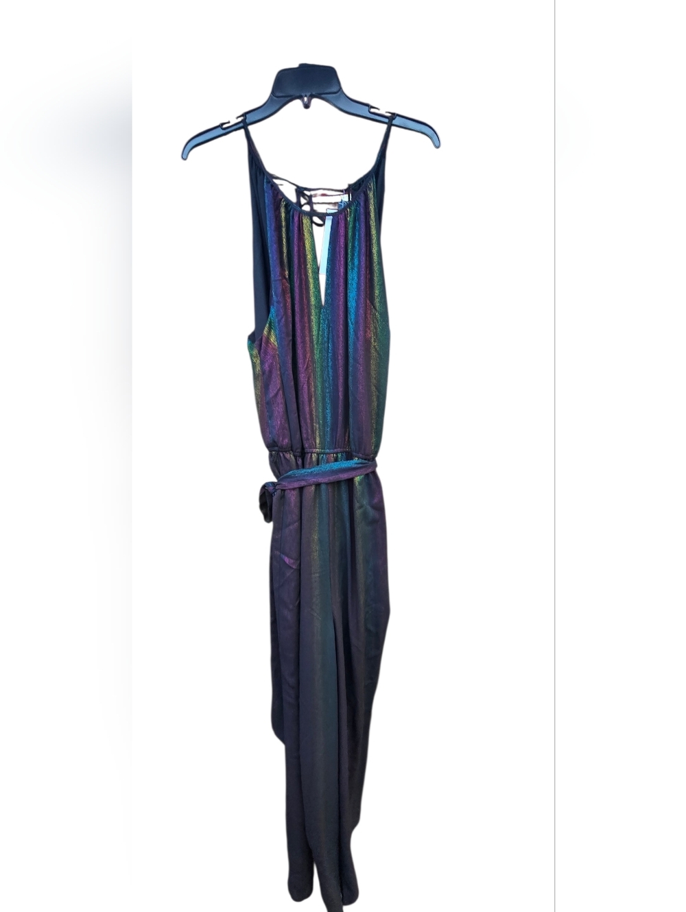 ModCloth Iridescent Rainbow Wide Leg Jumpsuit NWT 2X Metallic Shimmer